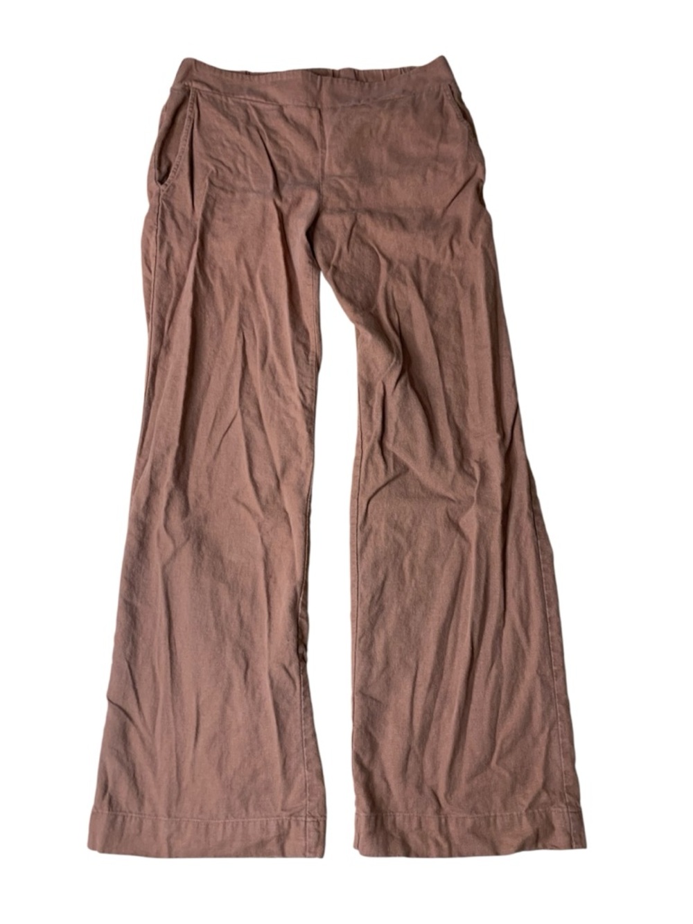 Cristina B. Wide Leg Linen Blend Pants in Mauve Rose – Size S